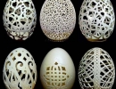 Itin sudėtinga meno technika: drožiniai iš kiaušinio lūkšto