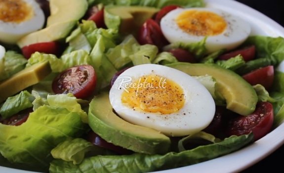Avokadų salotos su kiaušiniais