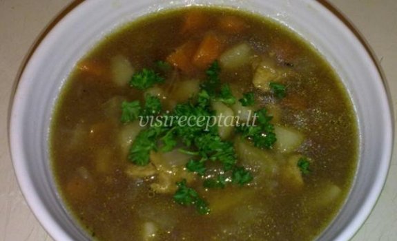 Tiršta mėsos sriuba su daržovėmis