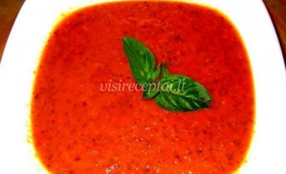 Šalta pomidorų ir baziliko sriuba
