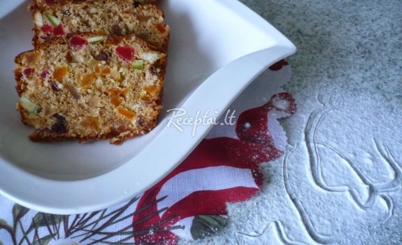 Kalėdinis džiovintų vaisių pyragas su "Farino" cukrumi