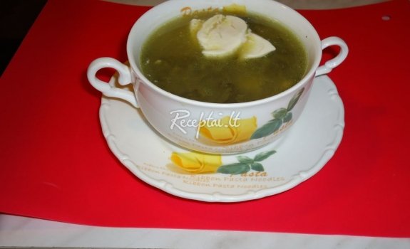 Špinatų ir rūgštynių sriuba su šviežia šonine